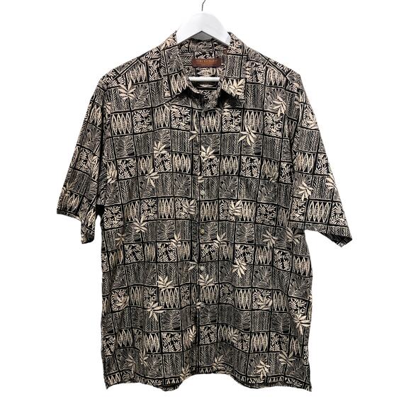 Tori Richard Shirt Mens XL Hawaiian Tropical Aloha Button down Palm Print Luau - Picture 1 of 12